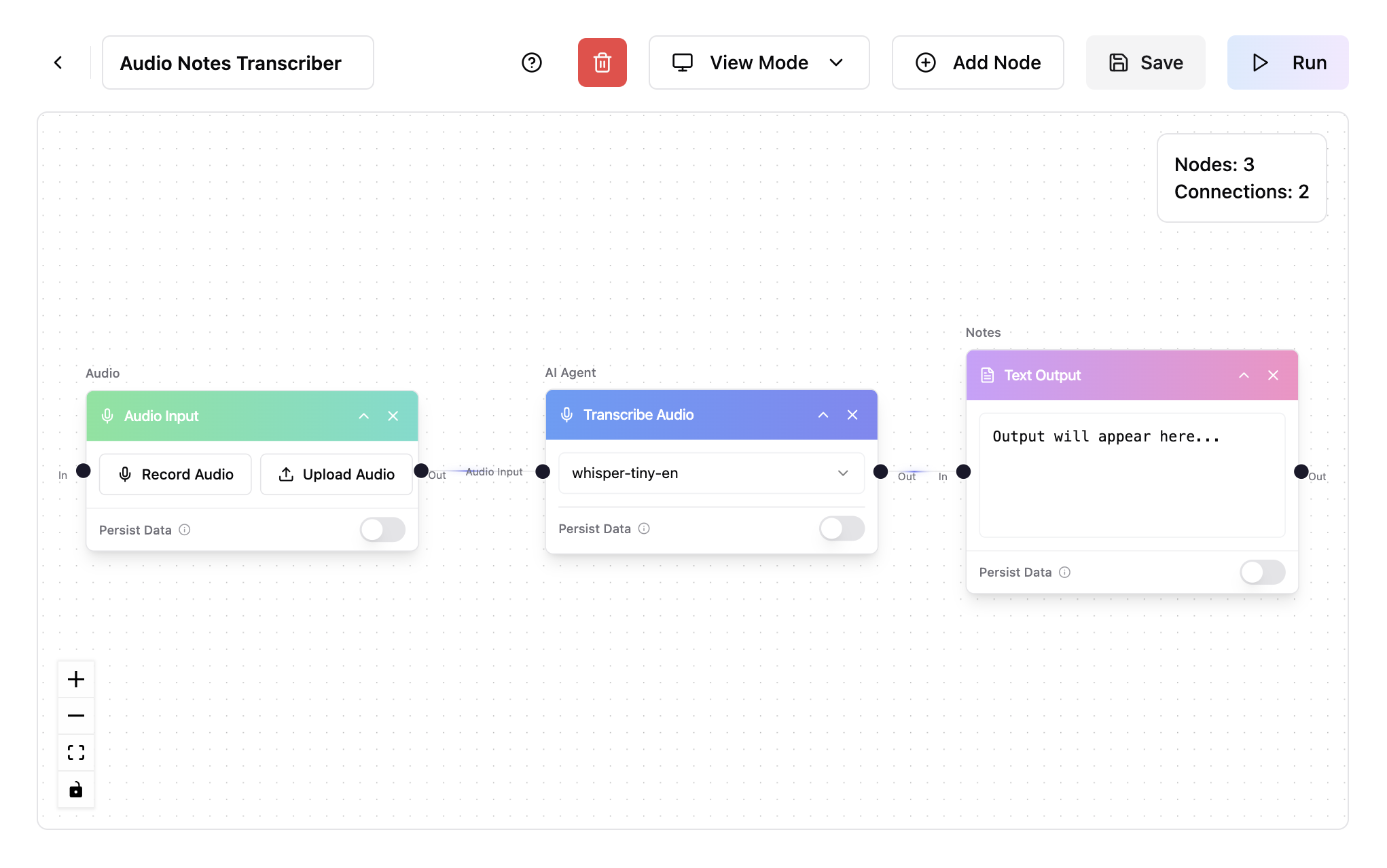 Notes from Audio Transcriber preview